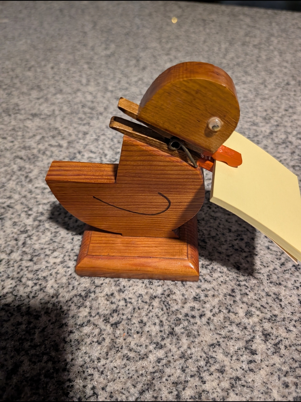 Wooden Duck Note Holder - Brown